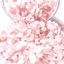 Rose quartz crystal chips - quartz,