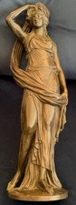 Large Heavy Solid Bronze Signed Art Nouveau Statue Of A Maiden c.1900