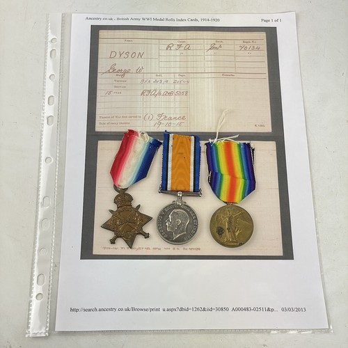 Ww1 medal trio gunner - medal,