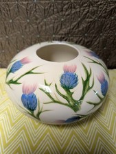 Hand Painted Pottery Vase By Local Scottish Artist And Signed.