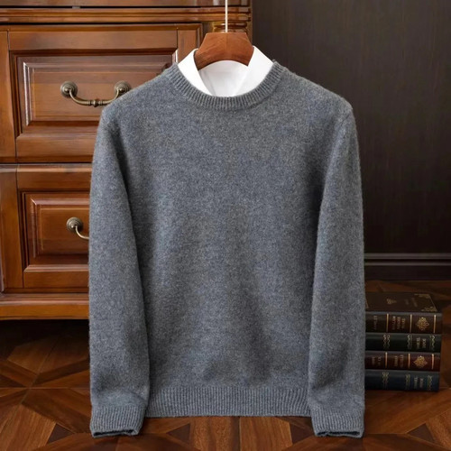 Men 100 wool - jumper, round