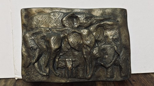 Bronze herd elephants - bronze, elephants"