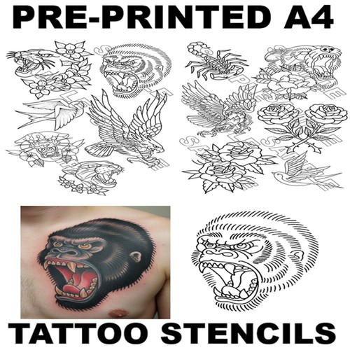 Pre printed tattoo stencil - pre-printed,
