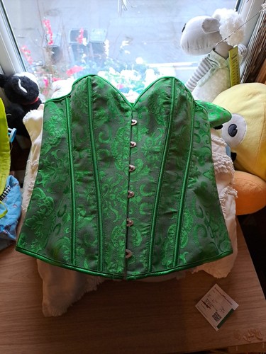 Satin green patterned - satin,