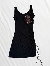 Blumarine Beachwear Black Ocean Embellished Dress L