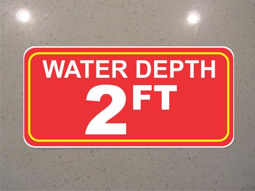 Water depth feet metal sign - depth,