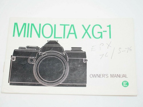 Minolta owners manual - xg-1,