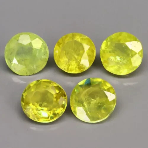 5pcs natural green - green, yellow