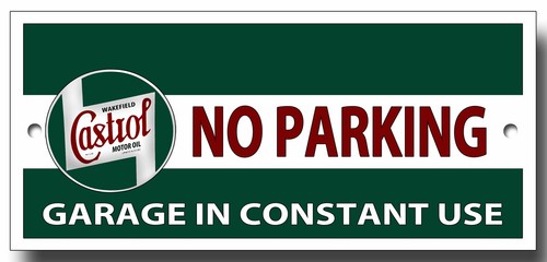 Castrol oil parking metal - castrol,