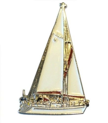 Yacht metal enamel pin badge - enamel,