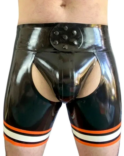 Mens latex chap - shorts, by