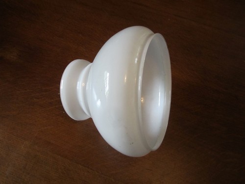 Vintage white glass oil - white,