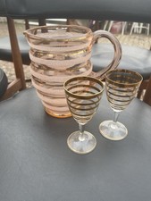 Vintage art deco jug glasses - art, &