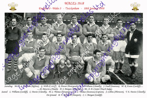 Wales 1958 rugby team - wales,