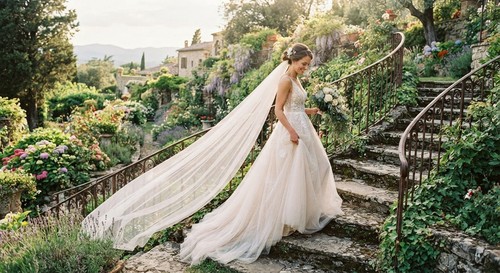 Veil cathedral italian tulle - italian,