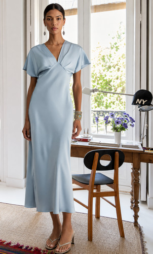 Zara sky blue satin - sky,