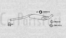 EXAU3006 Exhaust Middle Box Audi A6 1.8 Petrol Estate 12/1995 to 08/1997