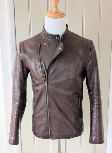 Reiss brown leather biker - reiss,