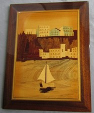Marquetry Coastal Scene by