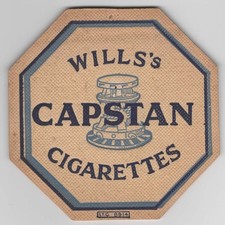 Pre War Will's Capstan Tobacco Cigarette Beer Mat. ITC 8914 (1933) Cat number 1