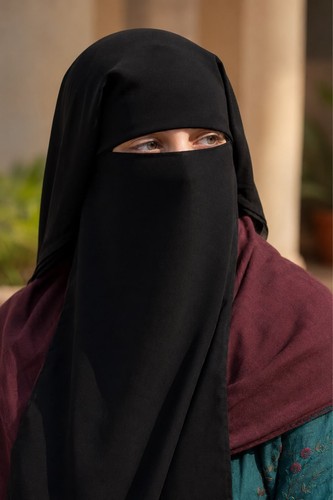 Black full niqab muslim veil - black,