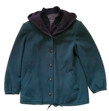 MACKINTOSH Vestcoat Jacket Coat Womens UK 14 Pure Wool Forest Green Made In USA