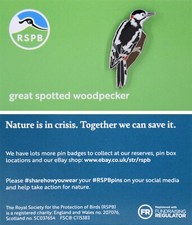RSPB Pin Badge NIIC Great Spotted Woodpecker P03135