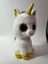 TY Silk White Unicorn Beanie