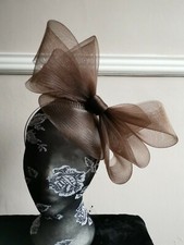 brown headband crin fascinator millinery hat wedding ascot