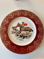 vintage hunting scene plate 10.5" diametre
