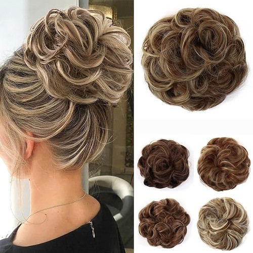Messy hair bun curly wavy - bun,