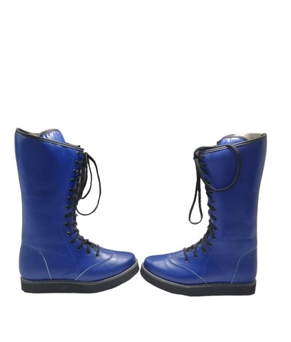 Pro wrestling long - boots, blue