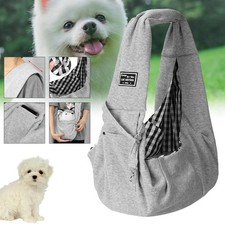 Pet Carrier Shoulder Bag Dog Cat Sling Puppy Tote Pouch Travel Hands Carry Grey