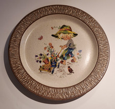 Purbeck Art Pottery, Gardener Gisela Gottschlich Plate - 10.5 Inch Rare Size
