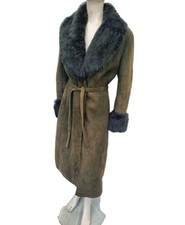 Real Sheepskin Shearling Vintage Lady's Coat Sz 8 10 12