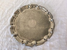 Vintage serving tray - vintage, silver