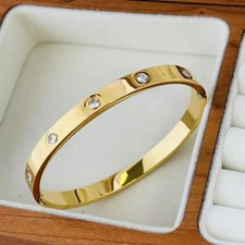 18K Yellow Gold Filled Bracelet Bangle Classic Womens Jewellery Gift 6MM Width