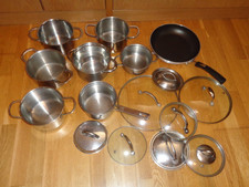 JONELLE, BERGRER, ELO, RB STAINLESS STEEL POTS, LIDS, 26 CM NEW FRYING PAN