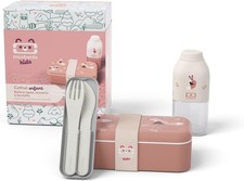 Monbento Kids Gift Set - MB Foodie Cinnamon Fox Lunch Box, Pocket Color Cutlery