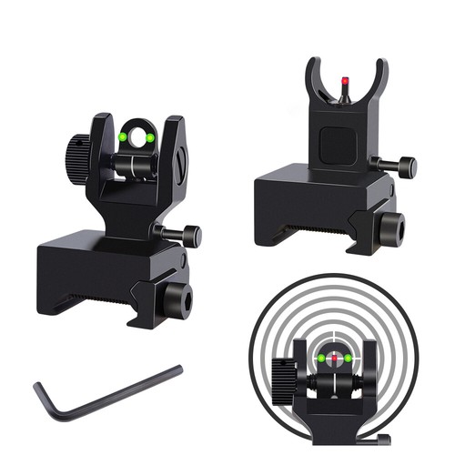 Front rear fiber sights flip - sights,