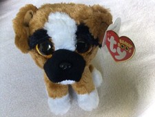 Ty Beanie Boos Brutus The Boxer Puppy Dog Plush Big Eye Soft Toy
