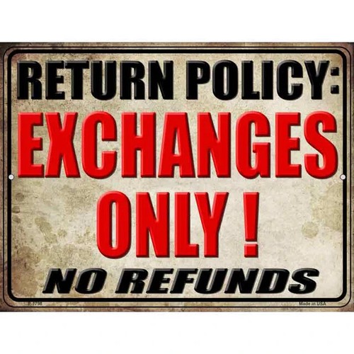 Return policy metal - return, parking