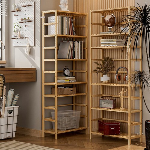 Tier bamboo bookshelf tall - 6-tier,