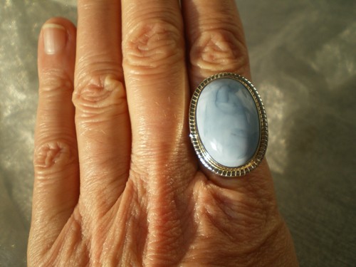 Bengal blue opal ring - blue,
