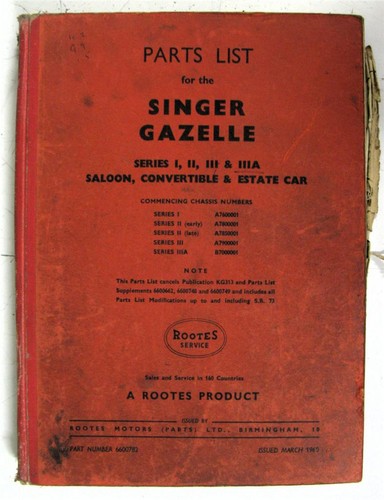 Singer gazelle illustrated car - singer,