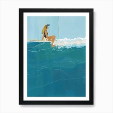 Surfer Girl 3 Art Print Framed