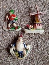 3 x European Vintage Pin Badges Souvenirs - Germany & Dutch Windmill Mixed Lot