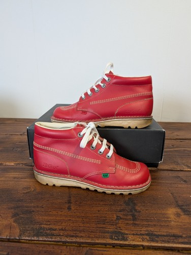 Kickers kick red leather - hi,