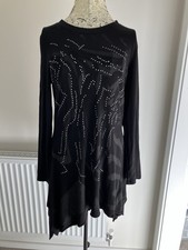 JOSEPH RIBKOFF Size 12 Fine Knit Stud Detail Tunic Jumper Bust 38 inch Longline