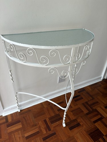 Iron half moon glass topped - moon,